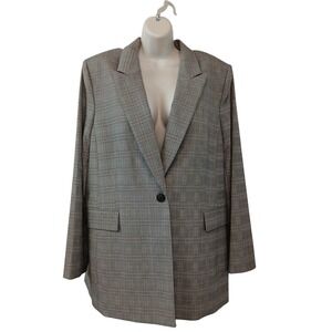 Alex Marie Size 18 Plus Glen Plaid Blazer Jacket Prince‎ of Wales Check EUC
